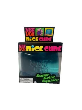 NeeDoh Nice Cube Blue Super Solid Squish Fidget Toy Brand New Sealed